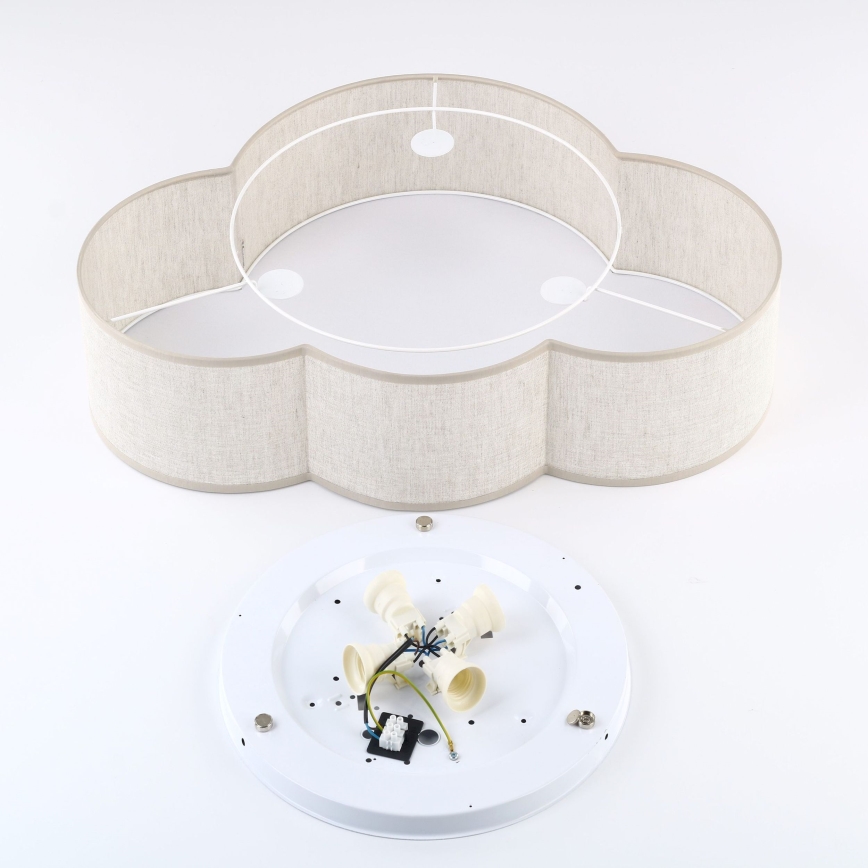 Brilagi - Dziecięca lampa sufitowa NIMBUS LINEN 4xE27/15W/230V 46x63 cm beżowa