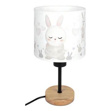 Brilagi - Dziecięca lampka biurkowa BOBO WOOD 1xE27/25W/230V dąb/czarny/biały/króliczki