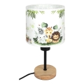 Brilagi - Dziecięca lampka biurkowa BOBO WOOD 1xE27/25W/230V dąb/czarny/biały/zielony/dżungla