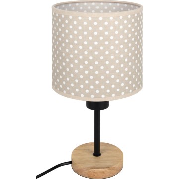 Brilagi - Dziecięca lampka stołowa BOBO WOOD 1xE27/25W/230V dąb/czarny/beżowy/kropki