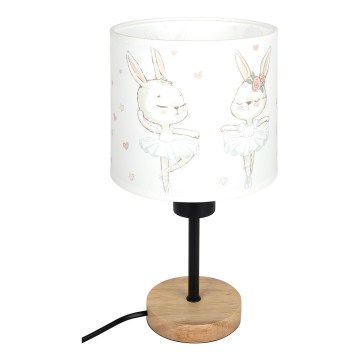 Brilagi - Dziecięca lampka stołowa BOBO WOOD 1xE27/25W/230V dąb/czarny/biały/króliczki