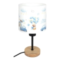 Brilagi - Dziecięca lampka stołowa BOBO WOOD 1xE27/25W/230V dąb/czarny/biały/niebieski/z motywem misiów