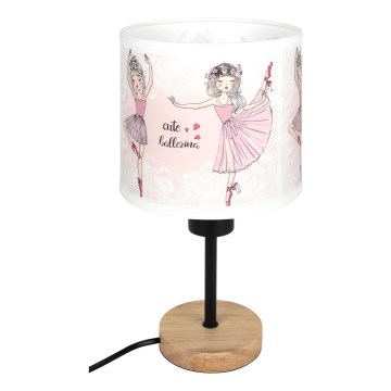 Brilagi - Dziecięca lampka stołowa BOBO WOOD 1xE27/25W/230V dąb/czarny/biały/różowy/baletki