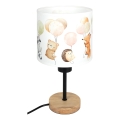 Brilagi - Dziecięca lampka stołowa BOBO WOOD 1xE27/25W/230V dąb/czarny/biały/ze zwierzątkami