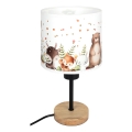 Brilagi - Dziecięca lampka stołowa BOBO WOOD 1xE27/25W/230V dąb/czarny/biały/zwierzątka