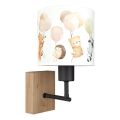 Brilagi - Dziecięcy kinkiet BOBO WOOD 1xE27/25W/230V dąb/czarny/biały/zwierzątka