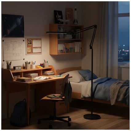 Brilagi - ściemnialna, giętna lampa stojąca VARIO LED/14W/230V 3000-6000K 157 cm czarna