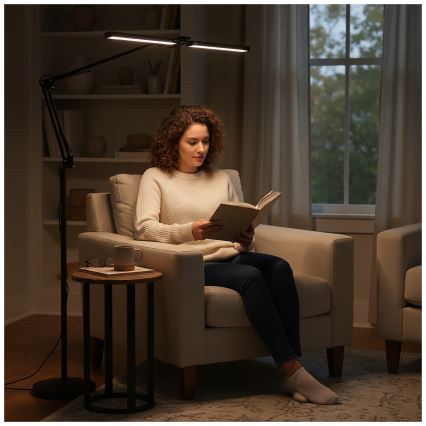 Brilagi - ściemnialna, giętna lampa stojąca VARIO LED/14W/230V 3000-6000K 157 cm czarna