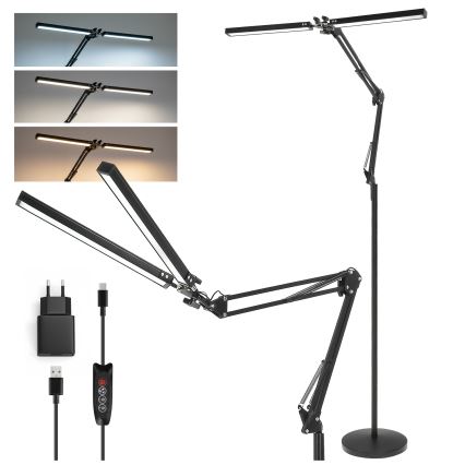 Brilagi - ściemnialna, giętna lampa stojąca VARIO LED/14W/230V 3000-6000K 157 cm czarna