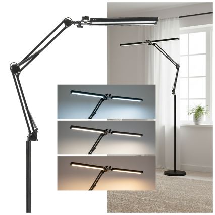 Brilagi - ściemnialna, giętna lampa stojąca VARIO LED/14W/230V 3000-6000K 157 cm czarna