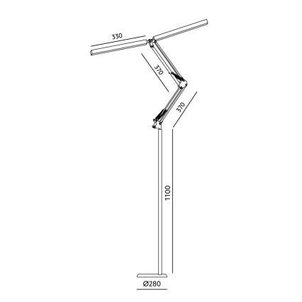 Brilagi - ściemnialna, giętna lampa stojąca VARIO LED/14W/230V 3000-6000K 157 cm czarna