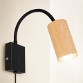 Brilagi - Elastyczny kinkiet SELE 1xGU10/30W/230V czarny/dekor dębu