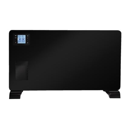 Brilagi - Elektryczny grzejnik przestrzenny/konwektor 1000/1300/2300W LCD/timer/TURBO/termostat czarny + pilot zdalnego sterowania