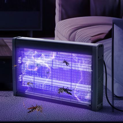Brilagi - Elektryczny łapacz owadów 2xUV/10W/230V 60 m2 czarny