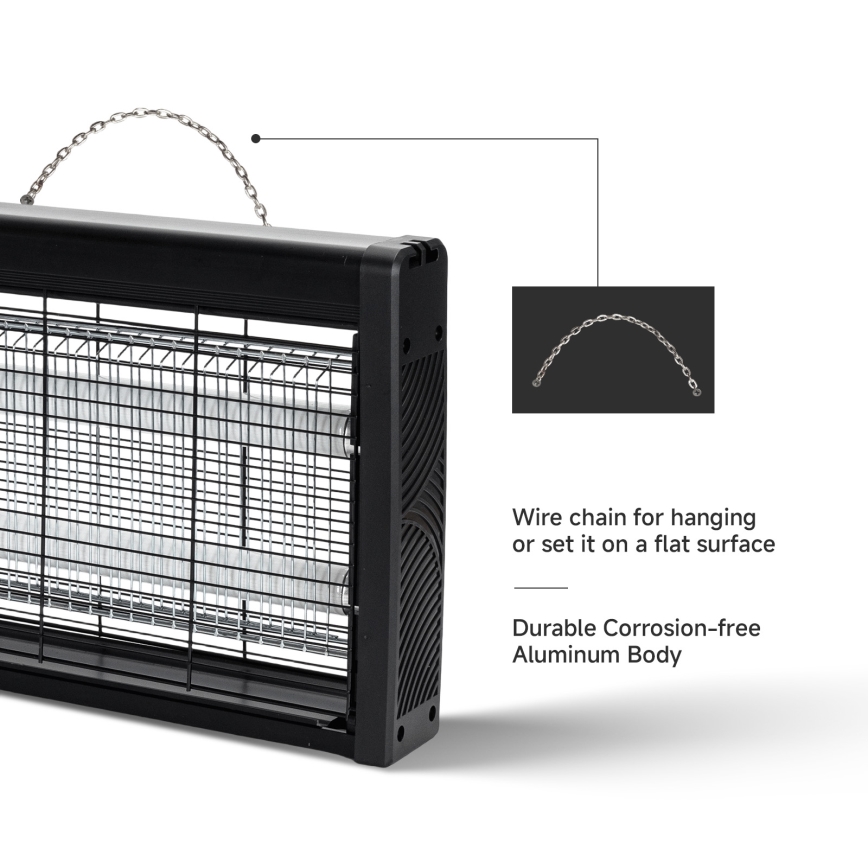 Brilagi - Elektryczny łapacz owadów 2xUV/10W/230V 60 m2 czarny