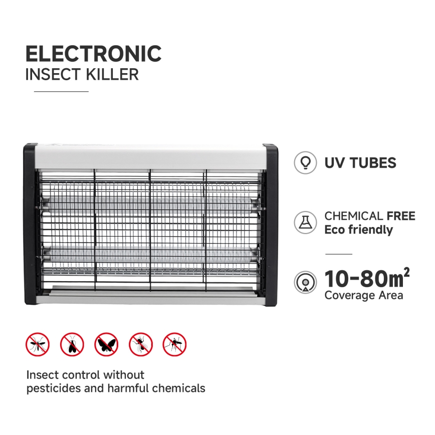 Brilagi - Elektryczny łapacz owadów 2xUV/15W/230V na 80 m2