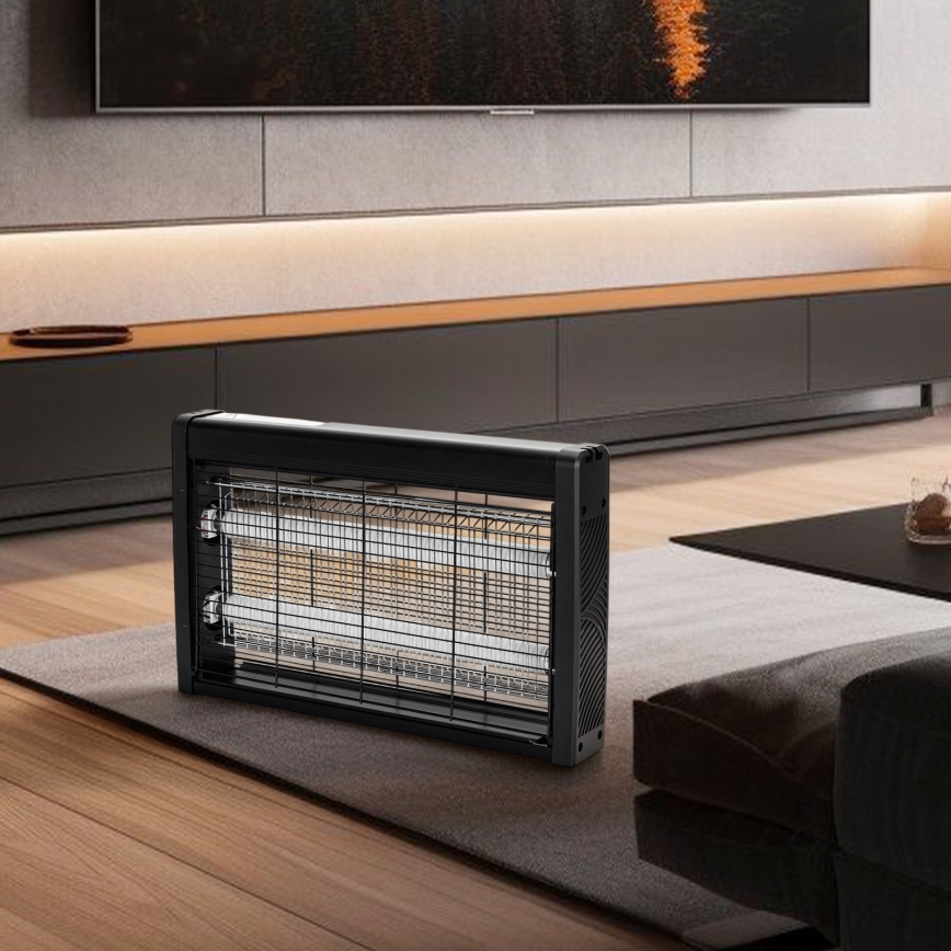 Brilagi - Elektryczny łapacz owadów 2xUV/18W/230V 100 m2 czarny