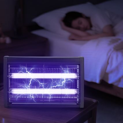 Brilagi - Elektryczny łapacz owadów 2xUV/18W/230V 100 m2 czarny