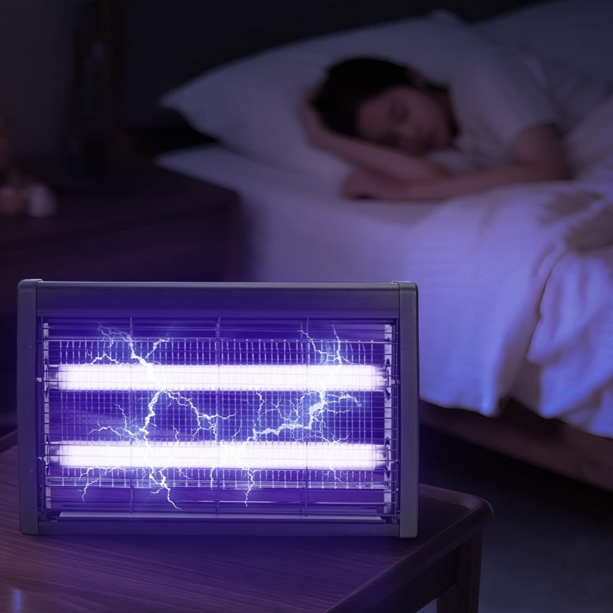 Brilagi - Elektryczny łapacz owadów 2xUV/18W/230V 100 m2 czarny