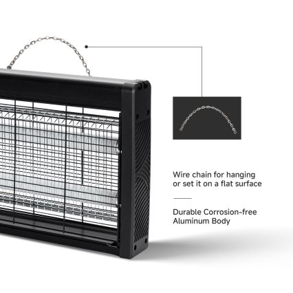 Brilagi - Elektryczny łapacz owadów 2xUV/18W/230V 100 m2 czarny