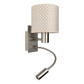 Brilagi - giętna lampa ścienna LED BOBO 1xE27/25W/230V + LED/3W matowy chrom/beżowy/kropki