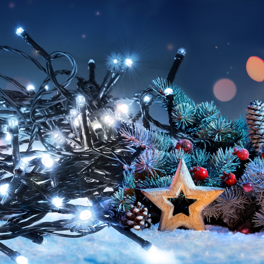 Brilagi - Girlanda LED zewnętrzna 150xLED/8 funkcji 18 m IP44 zimna biel