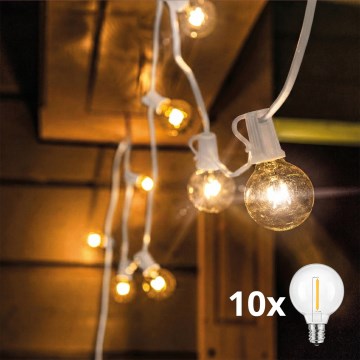 Brilagi - Girlanda LED zewnętrzna dekoracyjna GIRLANDA 10xE12/0,6W/24V 8m biała IP44 ciepła biała
