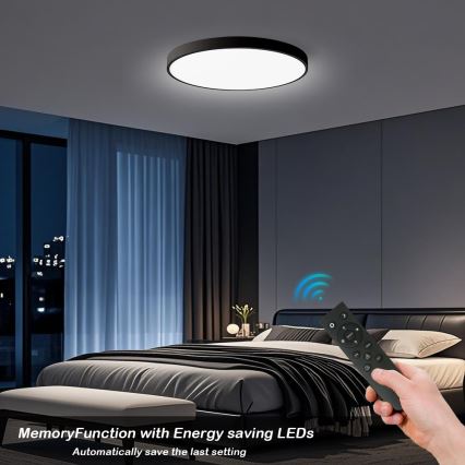 Brilagi - ściemnialna oprawa sufitowa LED POOL SMART LED/100W/230V 3000-6000K śr. 80 cm Wi-Fi Tuya czarna + pilot zdalnego sterowania