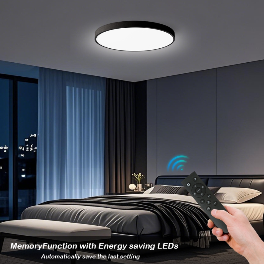 Brilagi - ściemnialna oprawa sufitowa LED POOL SMART LED/100W/230V 3000-6000K śr. 80 cm Wi-Fi Tuya czarna + pilot zdalnego sterowania