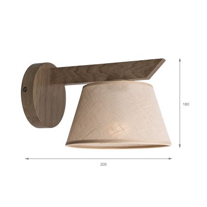 Brilagi - Kinkiet ANTHONY 1xE14/40W/230V dąb/beżowy