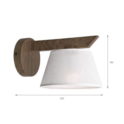 Brilagi - Kinkiet ANTHONY 1xE14/40W/230V dąb/biały