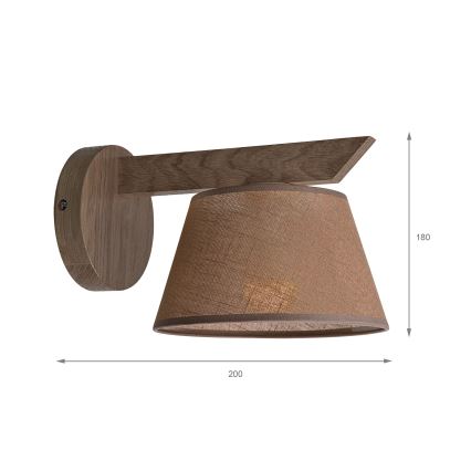 Brilagi - Kinkiet ANTHONY 1xE14/40W/230V dąb/brązowy