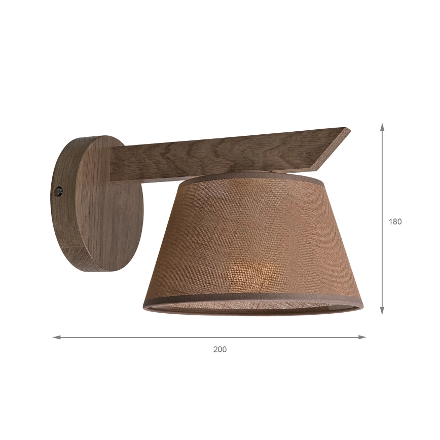 Brilagi - Kinkiet ANTHONY 1xE14/40W/230V dąb/brązowy