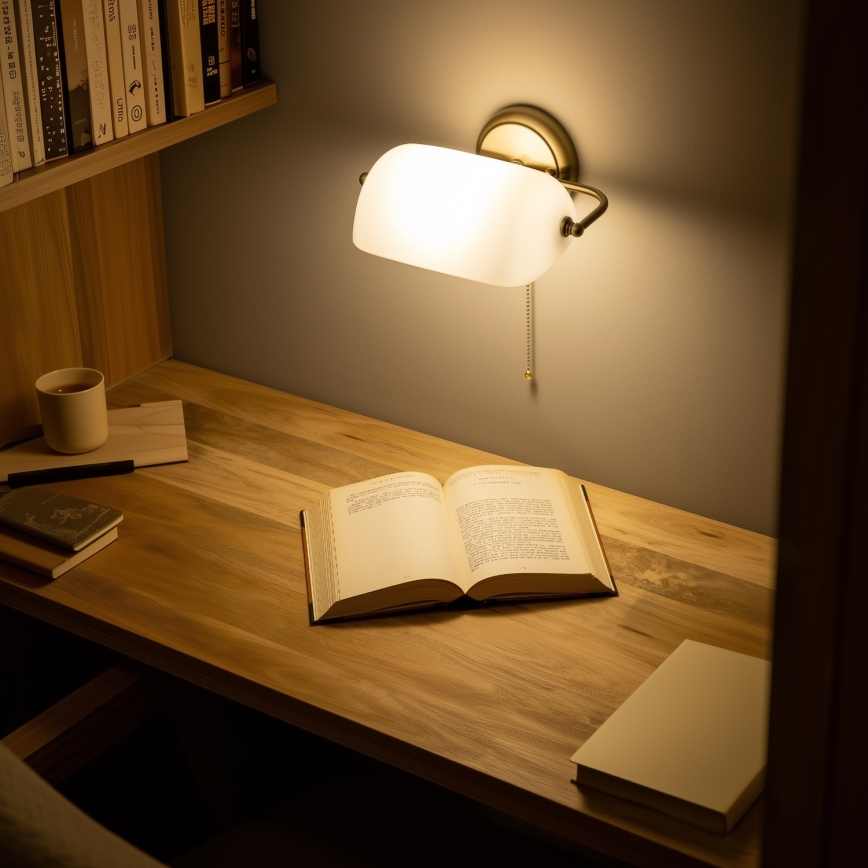 Brilagi - Kinkiet BANK OFFICE 1xE27/60W/230V mosiądz/biały