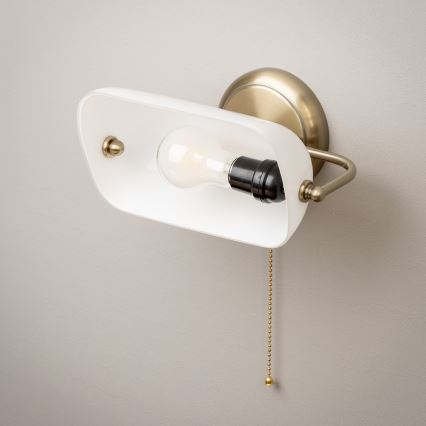 Brilagi - Kinkiet BANK OFFICE 1xE27/60W/230V mosiądz/biały