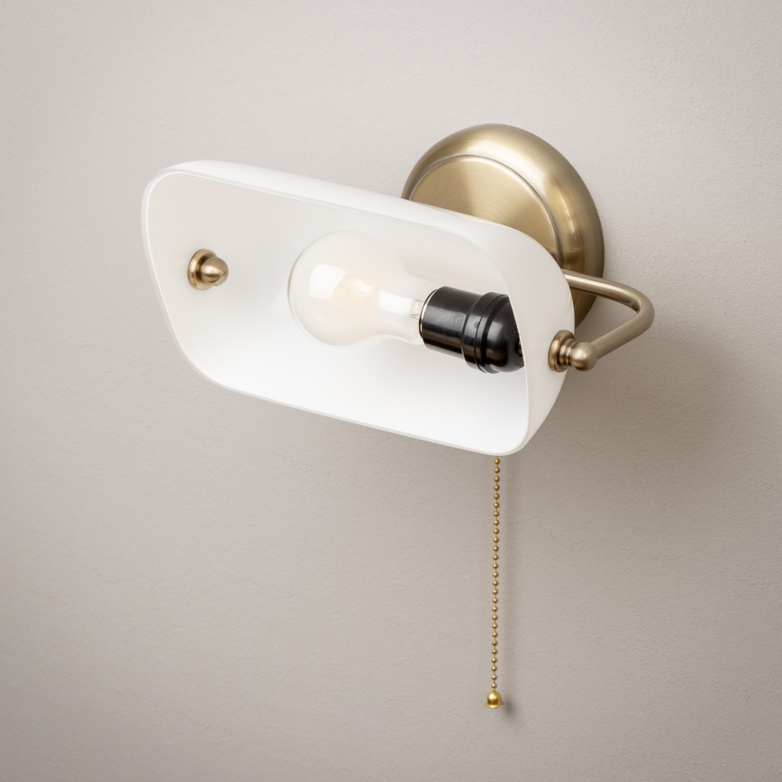 Brilagi - Kinkiet BANK OFFICE 1xE27/60W/230V mosiądz/biały