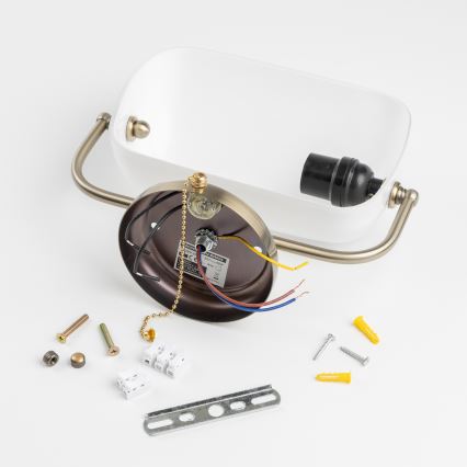 Brilagi - Kinkiet BANK OFFICE 1xE27/60W/230V mosiądz/biały