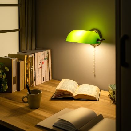 Brilagi - Kinkiet BANK OFFICE 1xE27/60W/230V mosiądz/zielony