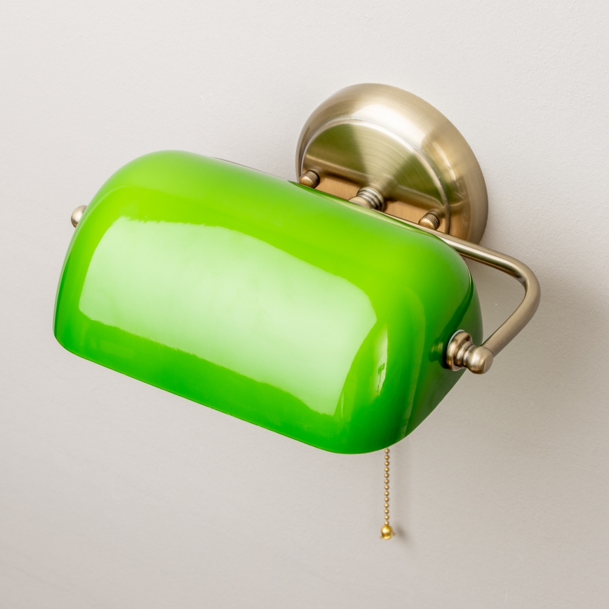 Brilagi - Kinkiet BANK OFFICE 1xE27/60W/230V mosiądz/zielony