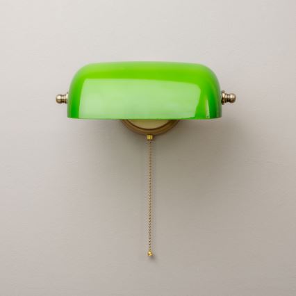 Brilagi - Kinkiet BANK OFFICE 1xE27/60W/230V mosiądz/zielony