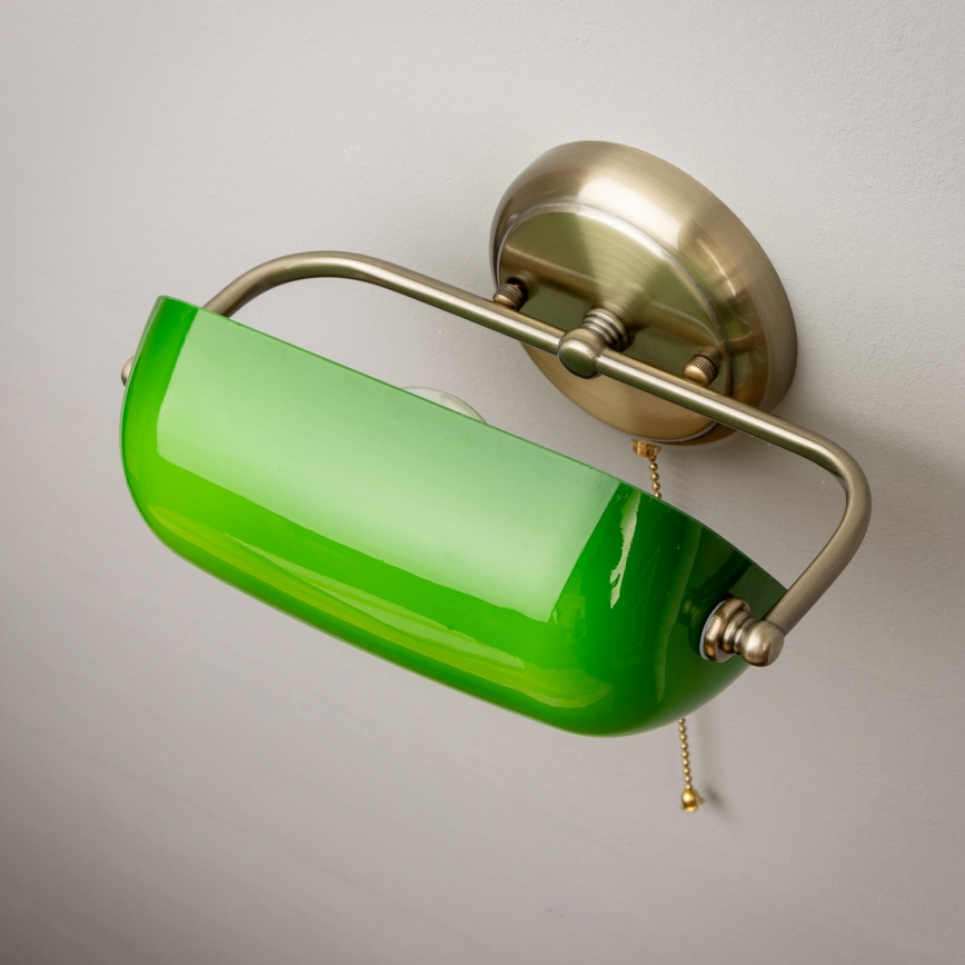 Brilagi - Kinkiet BANK OFFICE 1xE27/60W/230V mosiądz/zielony