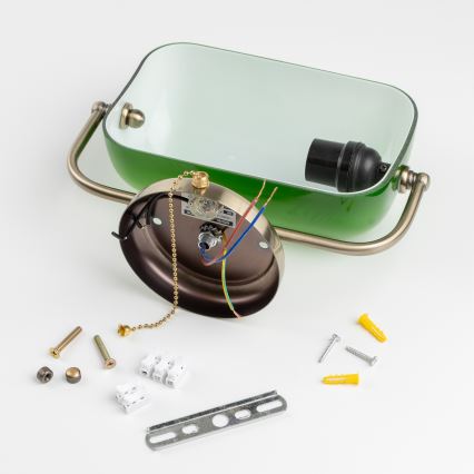 Brilagi - Kinkiet BANK OFFICE 1xE27/60W/230V mosiądz/zielony