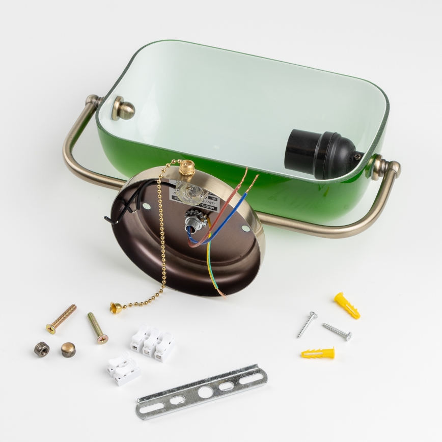 Brilagi - Kinkiet BANK OFFICE 1xE27/60W/230V mosiądz/zielony