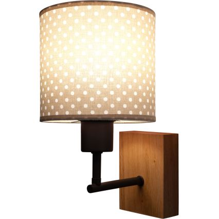 Brilagi - Dziecięca lampa ścienna BOBO WOOD 1xE27/25W/230V dąb/czarny/beżowy/kropki