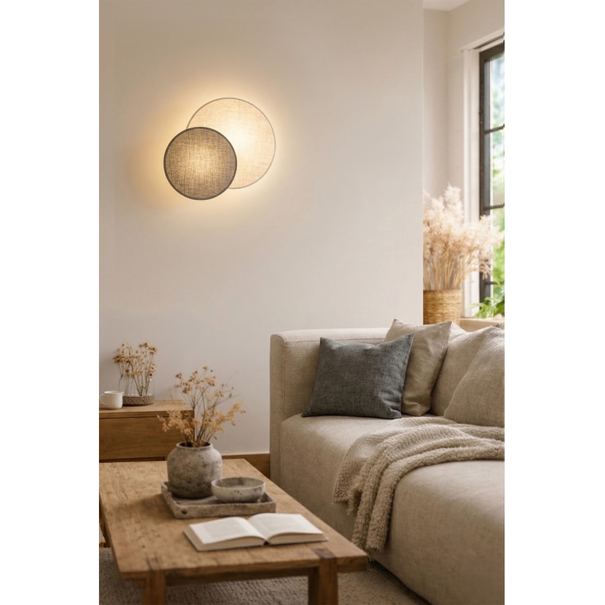 Brilagi - Kinkiet CIRCLES 1xE27/60W/230V śr. 35 cm kremowy/szary