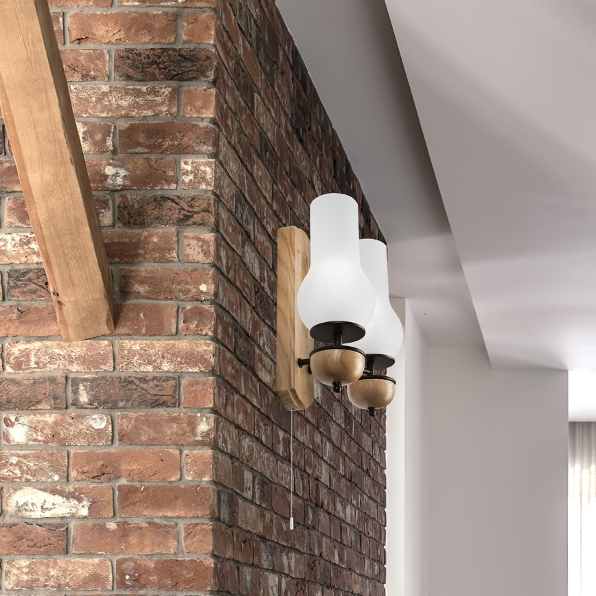 Brilagi - Kinkiet COTTAGE 2xE14/40W/230V dąb/biały