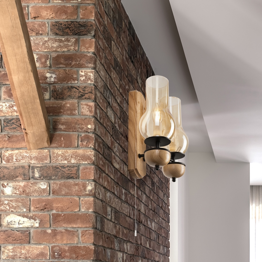 Brilagi - Kinkiet COTTAGE 2xE14/40W/230V dąb/brązowy