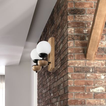 Brilagi - Kinkiet COTTAGE 2xG9/40W/230V dąb/biały
