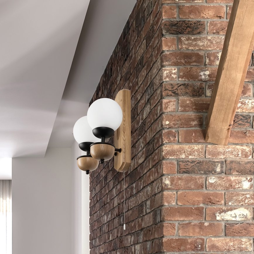 Brilagi - Kinkiet COTTAGE 2xG9/40W/230V dąb/biały