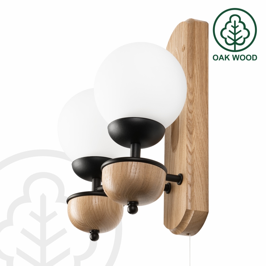 Brilagi - Kinkiet COTTAGE 2xG9/40W/230V dąb/biały